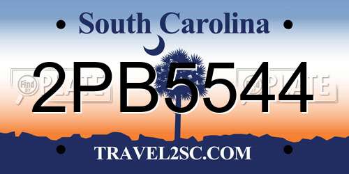 2PB5544 South Carolina License Plate
