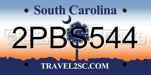 2PBS544 South Carolina License Plate