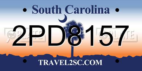 2PD8157 South Carolina License Plate