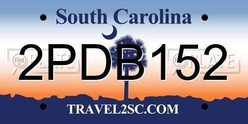 2PDB152 South Carolina License Plate
