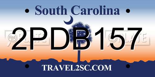 2PDB157 South Carolina License Plate