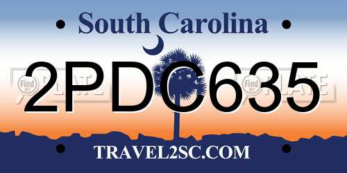 2PDC635 South Carolina License Plate