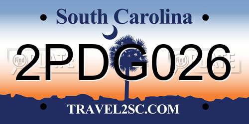 2PDG026 South Carolina License Plate