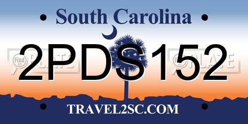 2PDS152 South Carolina License Plate