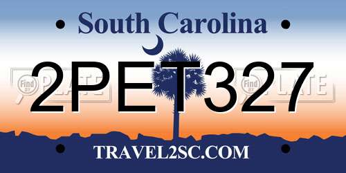 2PET327 South Carolina License Plate