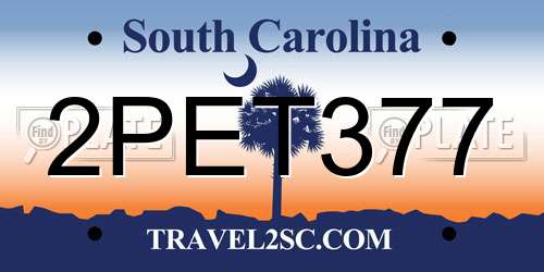 2PET377 South Carolina License Plate