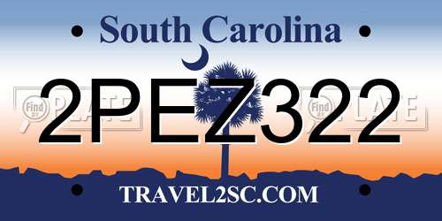 2PEZ322 South Carolina License Plate