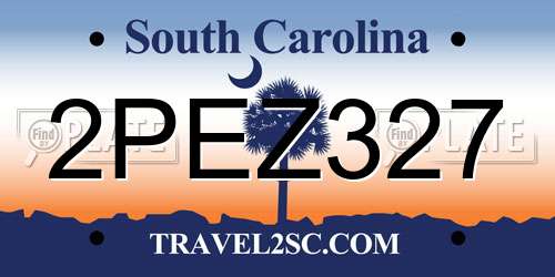 2PEZ327 South Carolina License Plate