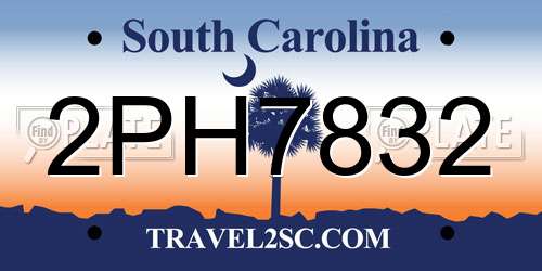 2PH7832 South Carolina License Plate