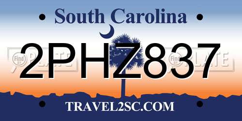 2PHZ837 South Carolina License Plate