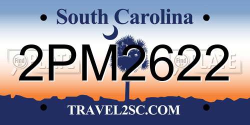 2PM2622 South Carolina License Plate