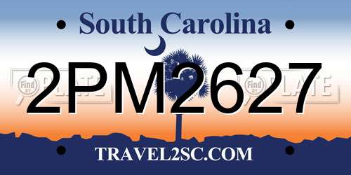 2PM2627 South Carolina License Plate