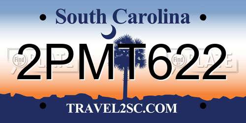 2PMT622 South Carolina License Plate