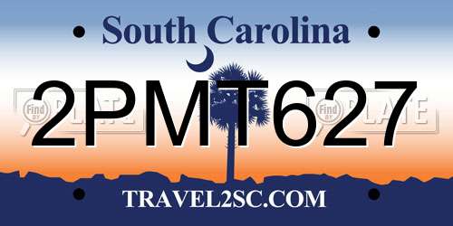 2PMT627 South Carolina License Plate