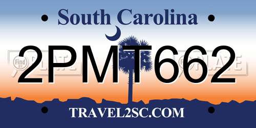 2PMT662 South Carolina License Plate