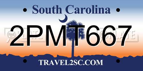2PMT667 South Carolina License Plate