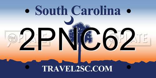 2PNC62 South Carolina License Plate