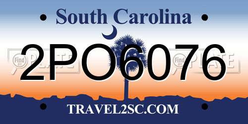 2PO6076 South Carolina License Plate