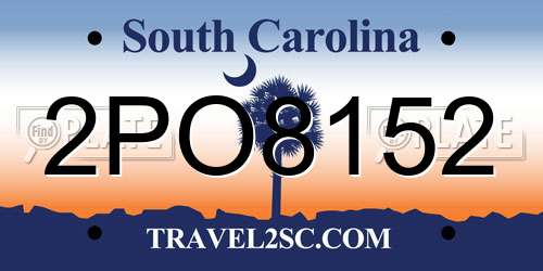 2PO8152 South Carolina License Plate