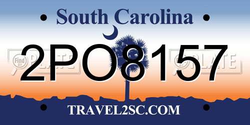 2PO8157 South Carolina License Plate
