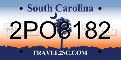 2PO8182 South Carolina License Plate