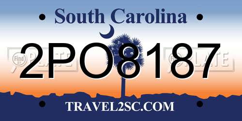 2PO8187 South Carolina License Plate