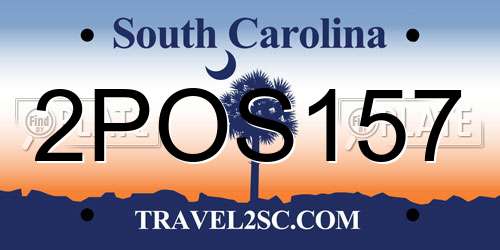 2POS157 South Carolina License Plate