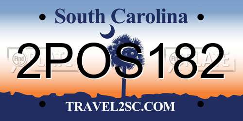 2POS182 South Carolina License Plate