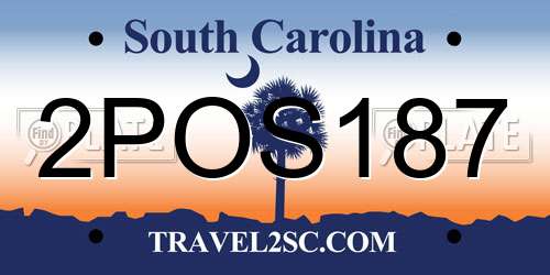 2POS187 South Carolina License Plate