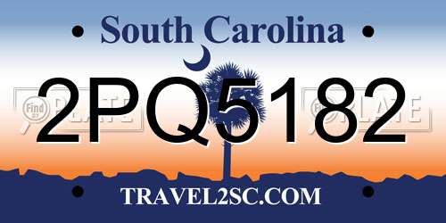 2PQ5182 South Carolina License Plate