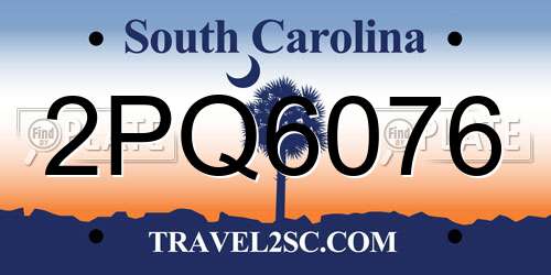 2PQ6076 South Carolina License Plate