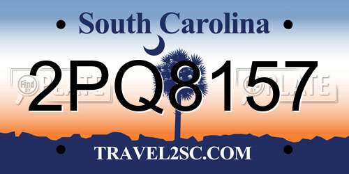 2PQ8157 South Carolina License Plate