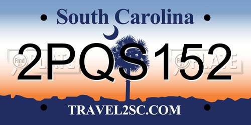 2PQS152 South Carolina License Plate