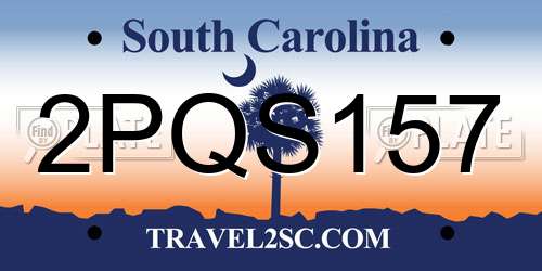 2PQS157 South Carolina License Plate