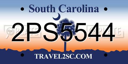 2PS5544 South Carolina License Plate