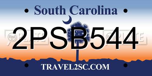 2PSB544 South Carolina License Plate