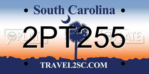 2PT255 South Carolina License Plate
