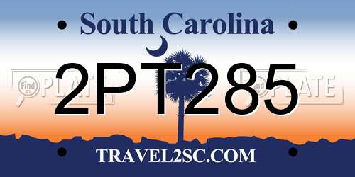 2PT285 South Carolina License Plate