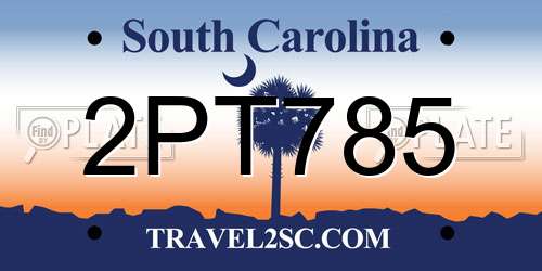 2PT785 South Carolina License Plate