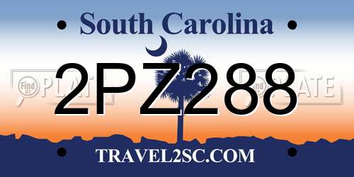 2PZ288 South Carolina License Plate