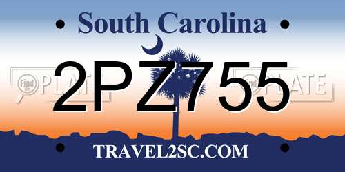 2PZ755 South Carolina License Plate