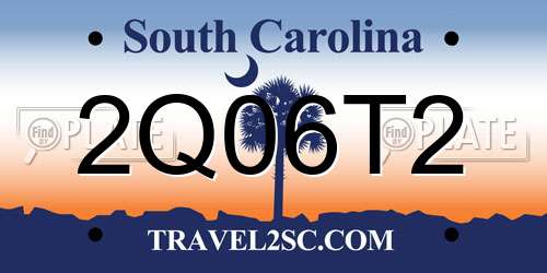 2Q06T2 South Carolina License Plate