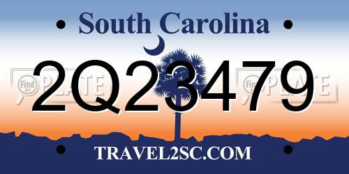 2Q23479 South Carolina License Plate