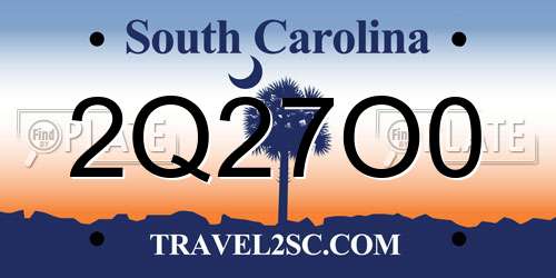2Q27O0 South Carolina License Plate