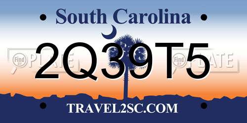 2Q39T5 South Carolina License Plate