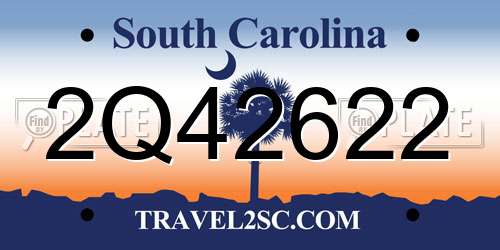 2Q42622 South Carolina License Plate