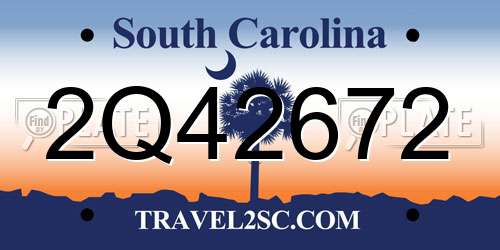 2Q42672 South Carolina License Plate