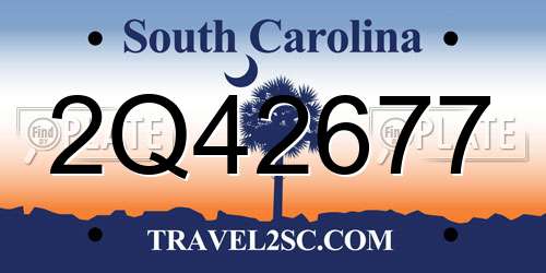 2Q42677 South Carolina License Plate