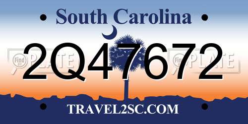 2Q47672 South Carolina License Plate