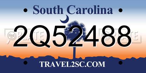 2Q52488 South Carolina License Plate